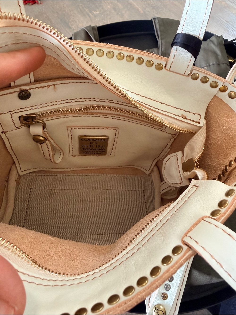 Campomaggi Shopper "Futura" bag in white leather - Picture 10 of 16
